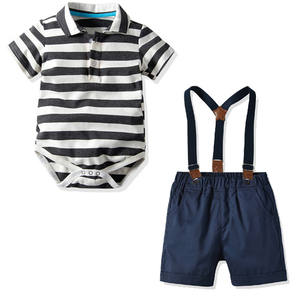 Conjunto de Ropa para Bebé Recién Nacido, Estilo Moderno, en Oferta, Mono de Manga Corta y Pantalones Cortos para Niño - Product Image 1