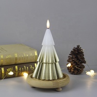 Véritable Cire Or Véritable Flamme 3d LED Scintillement Électrique Arbre de Noël Bougie Pour Mariage Décoration Maison