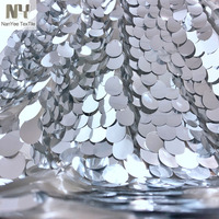 Tissu en maille Nanyee Textile à paillettes argentées brillantes effet goutte de pluie, brodé et tricoté, pour sacs de mariage, garçons et filles