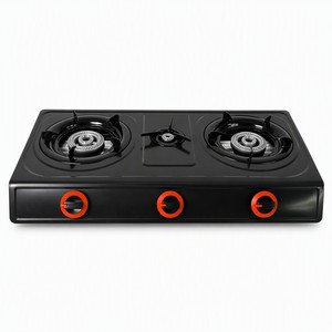 Table de cuisson à gaz 3 brûleurs avec <span class=keywords><strong>plaque</strong></span> auxiliaire, 2 grandes et 1 petite, flamme bleue haute efficacité pour grande maison, famille, restaurant - Product Image 4
