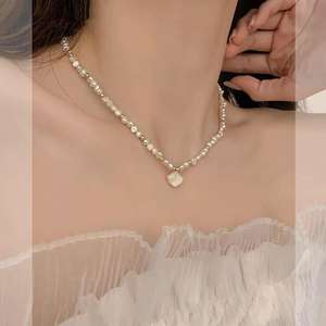 Collier en perles d'eau douce Zhuji Zhizhen Ins Wind, exquis, un seul collier avec un blanc de niche, effet clair de lune, pour femmes - Product Image 3