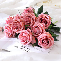 Roses Artificielles Rouge, Simulation de Roses Simples Blanches, Lots de Bouquets Roses, Décoration de Mariage Bleue, Haute Qualité en Vrac