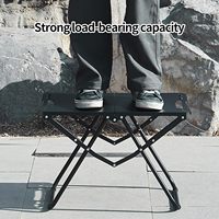 Table de camping pliable en acier inoxydable légère et portable avec sac de rangement, table de pique-nique d'extérieur pour la pêche, la randonnée, le barbecue, le camping