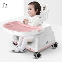Chaise haute pour bébé moderne en plastique EaseNeat avec roulettes et plateau pour la cuisine et le salon