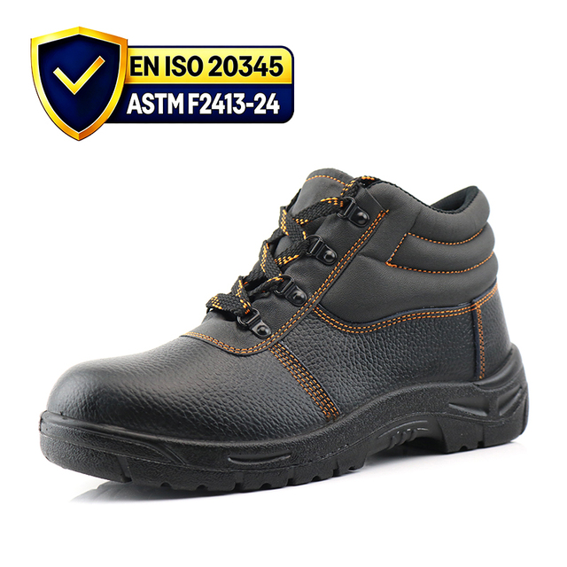 CE EN ISO 20345 S3 Steel Toe Cap Safety Shoes Men Genuine Leather Anti-puncture Industrial Work Boots with Custom Logo