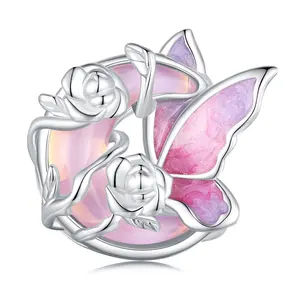 2024 Fine Jewelry Designer Jóias Elegante Óleo Soltando Animal Flor Pingentes 925 encantos pulseira de prata