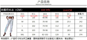 Pantalon Rave brillant pour <span class=keywords><strong>femme</strong></span> <span class=keywords><strong>Vêtements</strong></span> holographiques amples Pantalons argentés Pantalon de danse Wetlook Hip Hop Punk Pantalons de survêtement Streetwear Joggers - Product Image 6