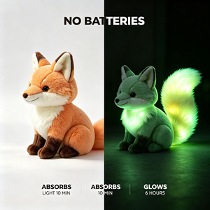 Peluche renard qui brille dans le noir, renard en peluche lumineux sans piles, vente en gros OEM, peluche douce personnalisée pour enfants, poupée en peluche pour dormir - Product Image 2