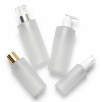Botella de Plástico Esmerilado Mate Vacía de 80 ml, 100 ml, 120 ml, 250 ml con Bomba Pulverizadora para Loción, Cilindro con Serigrafía, Biodegradable, para el Cuidado de la Piel