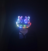 Casque lumineux promotionnel DJ LED clignotant, motif guimauve, pour festivals de musique et soirées