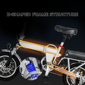 FANCY 128CM bicicletta elettrica pieghevole Custom Logo a forma di <span class=keywords><strong>Z</strong></span> corpo donna bicicletta elettrica con porta cellulare - Product Image 2