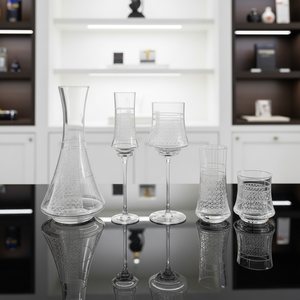 Ensemble <span class=keywords><strong>de</strong></span> verrerie gravée : <span class=keywords><strong>Carafe</strong></span>, verres à <span class=keywords><strong>vin</strong></span> et à whisky, design géométrique moderne pour <span class=keywords><strong>vin</strong></span>, eau et spiritueux - Product Image 5