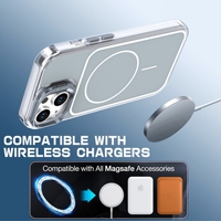 Coque de téléphone magnétique transparente anti-jaunissement avec béquille pour appareil photo, protection intégrale antichoc 360° pour iPhone 13