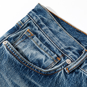 Pantalones Vaqueros de Mezclilla Azul Medio, Estilo Urbano, Corte Recto <span class=keywords><strong>Regular</strong></span>, Tallas Grandes, Venta al Por Mayor, <span class=keywords><strong>Jeans</strong></span> para <span class=keywords><strong>Hombre</strong></span> - Product Image 4