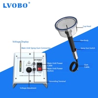 Machine de flocage électrostatique haute tension 220V à commande PLC, construction en acier inoxydable pour revêtement en poudre métallique automatique