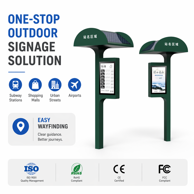 Ultra-Low Power Full Color E-paper Touch Screen Display - IP65 Outdoor Digital Signage for Public Transit & Retail Stores