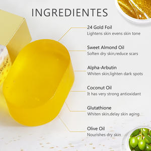 Jabón de Oro de 24k con Logotipo Personalizado, Jabón Antienvejecimiento y Blanqueador, Jabón Artesanal para Baño y Aseo, Base de Oro de 24k, Jabón Blanqueador para el Cuidado de la Piel - Product Image 3