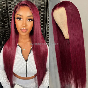 Clj阿里巴巴网购越南人发假发13X4直发蕾丝前额透明蕾丝假发 - Product Image 5