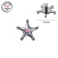 Freya Starfish Earrings G23 Titanium Fashion Stud Earrings for Women Labret Daith Diamond Zirconia Star Body Piercing Jewelry