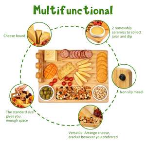 <span class=keywords><strong>Plateau</strong></span> en acier inoxydable, pour viande et <span class=keywords><strong>fromage</strong></span>, ustensile de service avec 3 outil à <span class=keywords><strong>fromage</strong></span>, bol en céramique - Product Image 2