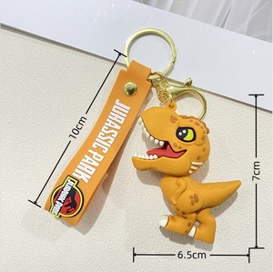 Llavero Personalizable de PVC de Dinosaurios de Jurassic World, Tiranosaurio Rex, Triceratops, Muñeco de Dibujos Animados, Llavero para Coche, Pequeño Regalo - Product Image 4