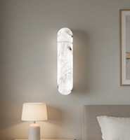 Lampe murale LED moderne en marbre pour chambre à coucher, hôtel, intérieur, lampe murale décorative en marbre de pierre d'albâtre pour la maison, lampe de chevet LED