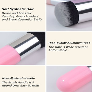 Synthetic Hair Round Blush Powder Brush Portable Facial <b>Foundation</b> Blending Brush - Product Image 4