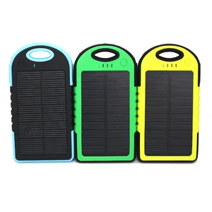 Hot Products Travel Waterproof Slim Solar Power Bank 4000 Mah Dual USB Portable Solar Charger Power Bank With Led Light