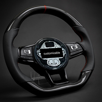 Volant en fibre de carbone à fond plat fait à la main pour VW Golf MK7.5 R GTI TCR Clubsport Golf Scirocco Passat Beetle Polo Tiguan