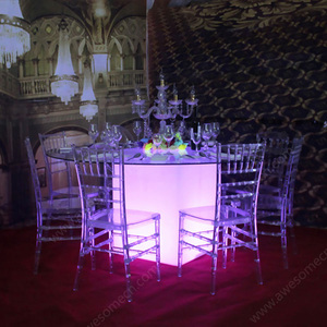 Cơ sở bàn ăn <span class=keywords><strong>acrylic</strong></span> màu hồng với bàn tiệc cưới lãng mạn hàng đầu rõ ràng - Product Image 5