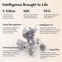 CBYD Robot chien IA de haute qualité, jouet éducatif intelligent, robot interactif vocal avec écran OLED, Android 14, vidéo 1080p pour enfants