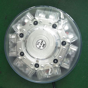 Luz de Advertencia de Emergencia para Tráfico, Color Ámbar, DC 12 <span class=keywords><strong>V</strong></span> a 24 <span class=keywords><strong>V</strong></span>, Redonda, LED, Súper Brillante, con 14 LED de Potencia - Product Image 5