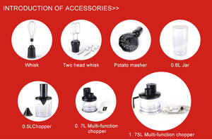 2026 China Fabriek Groothandel Bestseller Huishoudelijke Staafmixer 200W RVS 2 Snelheden met Hakmes - Product Image 4