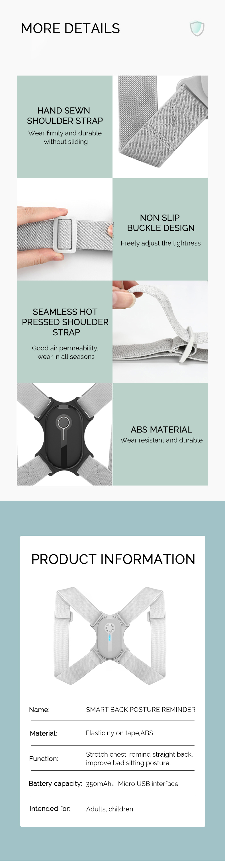 Kyphosis Back Shoulder Postural Posture Straight Straightener Upright Spinal Brace