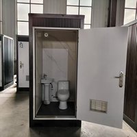 Toilettes portables de luxe en structure acier pour extérieur, cabine de toilettes, salle de bain, douche de camping