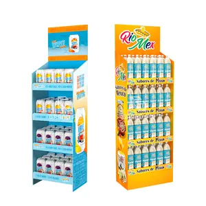 Custom Pop Supermarkt Displays Voor Drankjes Kartonnen Stand Supermarkt Bevorderen Retail Drank Display Karton Ladder