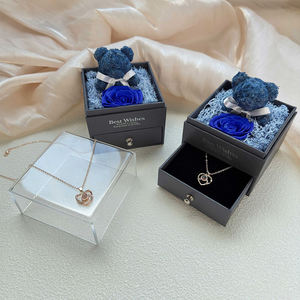 Inunion เก็บรักษาดอก<span class=keywords><strong>กุหลาบ</strong></span>จริงด้วยฉันรักคุณสร้อยคอ100<span class=keywords><strong>ภาษา</strong></span>ของขวัญสำหรับแฟนแม่ภรรยาคริสต์มาสวันวาเลนไทน์ - Product Image 5