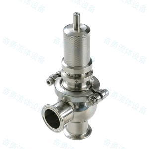 Soupape de décharge sanitaire à ressort réglable en acier inoxydable 304 avec raccord Tri-Clamp - Product Image 1