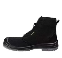 Bottes de sécurité anti-coupure en toile recyclée avec embout en acier et semelle intermédiaire anti-perforation pour hommes – Noir Kaki