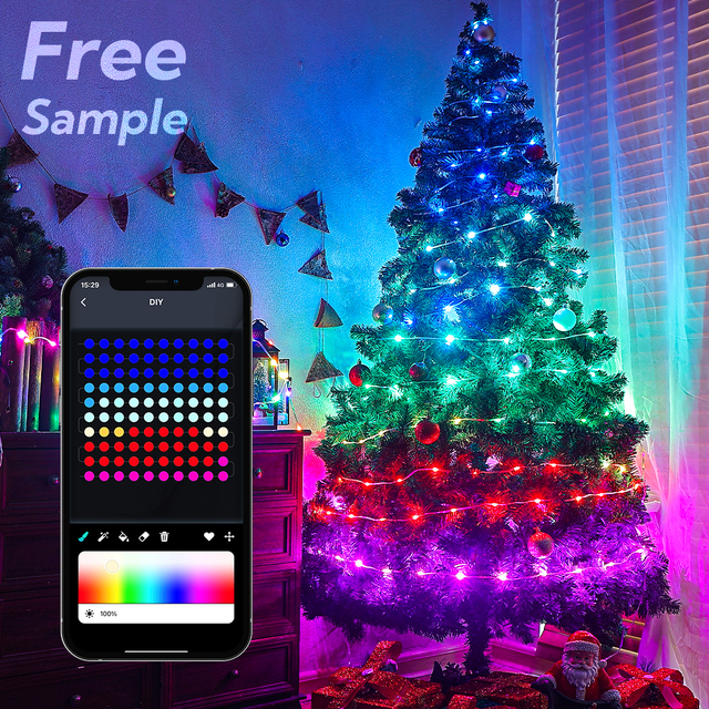 Phone Controlled Christmas Lights Remote Control Rgbw Led String Light  Xmas Tree Led Strip