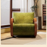 Sillón Individual de Diseño Moderno, Estilo Antiguo, Tapizado en Tela, para Dormitorio, Sala de Estar, Ocio, Sillón Mecedor Creativo