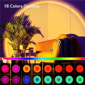 1 pièce Lampe de projection coucher de soleil vibrant, spectre 16 couleurs, télécommande USB, lumière LED créant une ambiance chaleureuse pour la maison et la chambre - Product Image 5