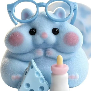 Flocked Hamster Squishy <b>Fidget</b> Toy Soft Slow Rebound Stress Relief Squeeze Toy Cute Office Desk Decoration Gifts - Product Image 6