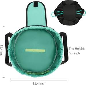 Large Capacity Vintage Zipper Thread Polyester <b>Makeup</b> <b>Case</b> Travel Cosmetic Bag Portable Pouch - Product Image 2