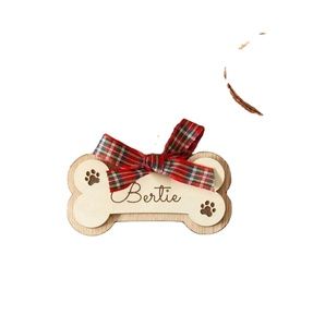 First Christmas <b>Boxer</b> <b>Gifts</b> Personalized Paw Print Ornament Wooden <b>Dog</b> Bone 100Pcs - Product Image 4