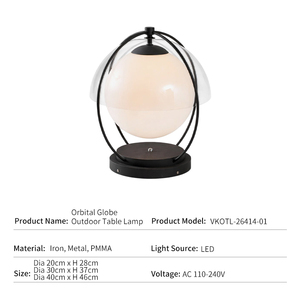 Lámpara de Jardín Esférica de Hierro y Metal PMMA, Estilo Nórdico Moderno y Creativo, para Exteriores, Jardín, Villa, Parque, Camino, Lámpara Orb Impermeable, Iluminación de Paisaje - Product Image 2