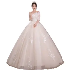 Vestidos de novia personalizados de alta calidad, pequeños y de gama alta, sencillos, para boda, S4631F, 2023