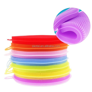 Hot Sale Newly Anti-bacterial <b>Round</b> Silicone Sponge Kitchen Clean <b>Brush</b> Silicone Dish Scrub for Dishwashing - Product Image 3