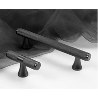 Poignée de meuble en laiton moleté noir, gris et or poli, style industriel moderne, antidérapante, allongée, pour armoire et barre de penderie