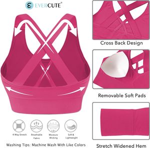 Sujetador Deportivo Evercute Transpirable para Mujer, con Relleno, Soporte Medio, Tirantes Cruzados, 100% Nailon, Sin Costuras, Ideal para Yoga y Ejercicio - Product Image 3